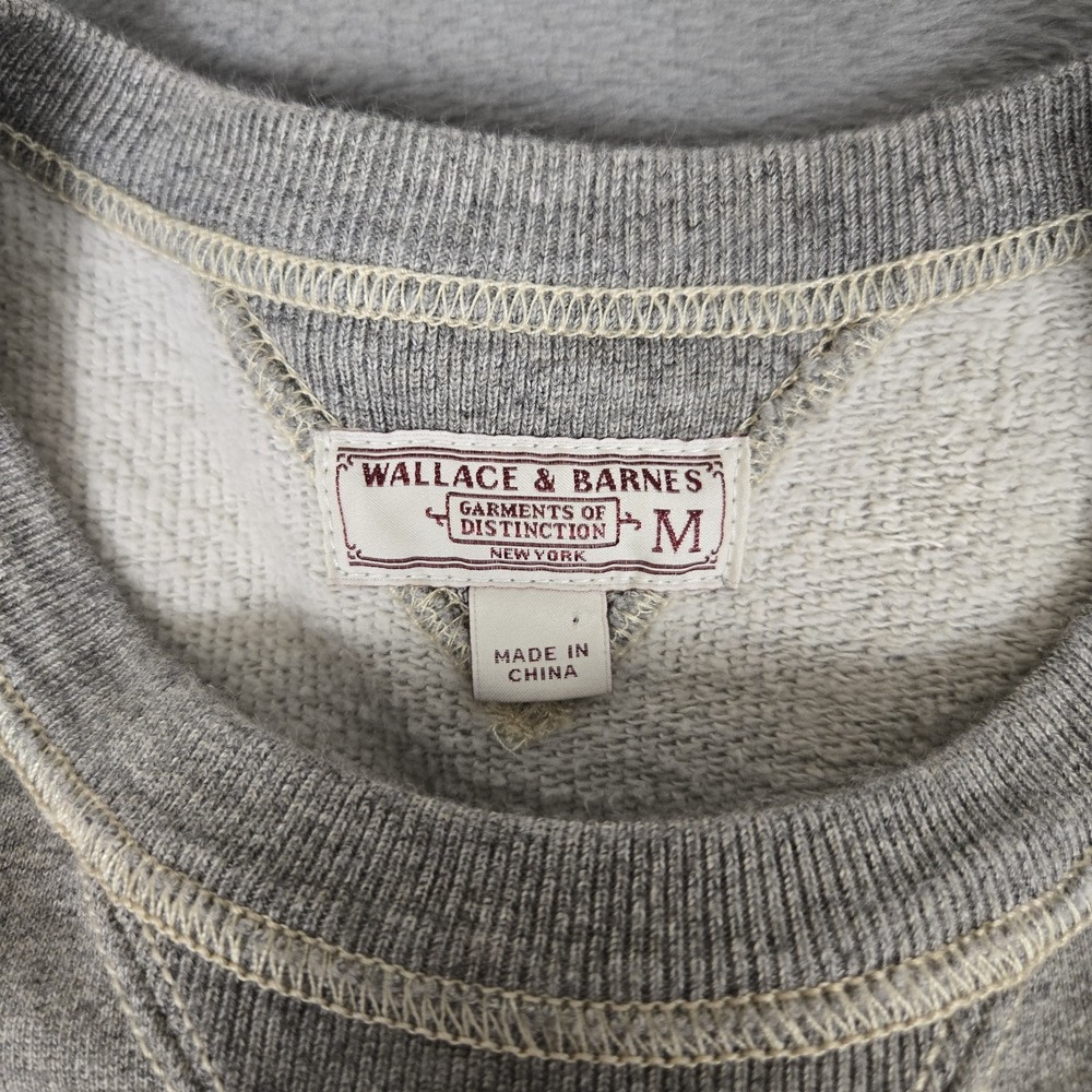 J Crew Wallace Barnes Sweatshirt Mens Medium Heritage Double V Gray Crew Retro - Picture 4 of 8